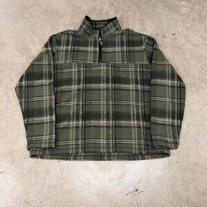 90s flannel plaid quarter zip